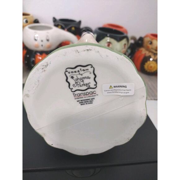 New Johanna Parker Ceramic Fox~ Thanksgiving ~Snack Jar ~ 5" Pilgrim Hat - Picture 3 of 3